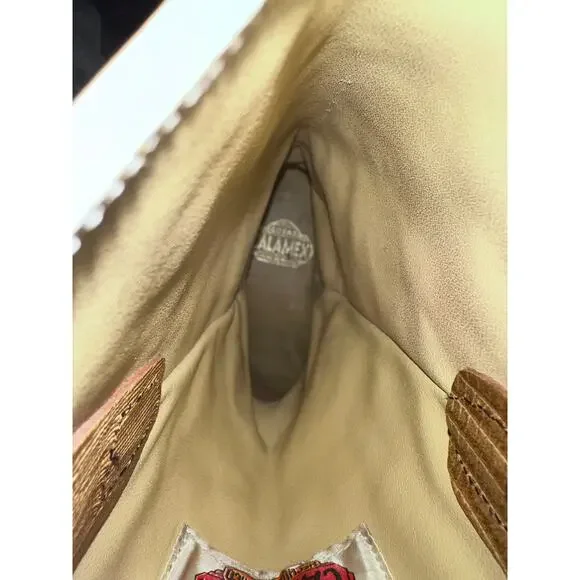 VINTAGE TWO TONE BEIGE BROWN COWBOY BOOTS WESTERN MALIBU COWGIRL - Picture 10 of 11